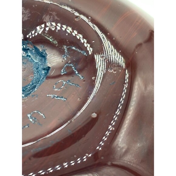 JP Goodman Mouth Blown Art Glass Vase Earth Tone Swirl Blue Interior Signed 1977 - Picture 11 of 16